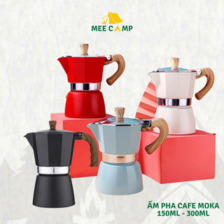 Ấm Moka pha cafe phong cách Ý 150ml 300ml - Bình pha các loại cafe đi dã ngoại tiện lợi bền bỉ