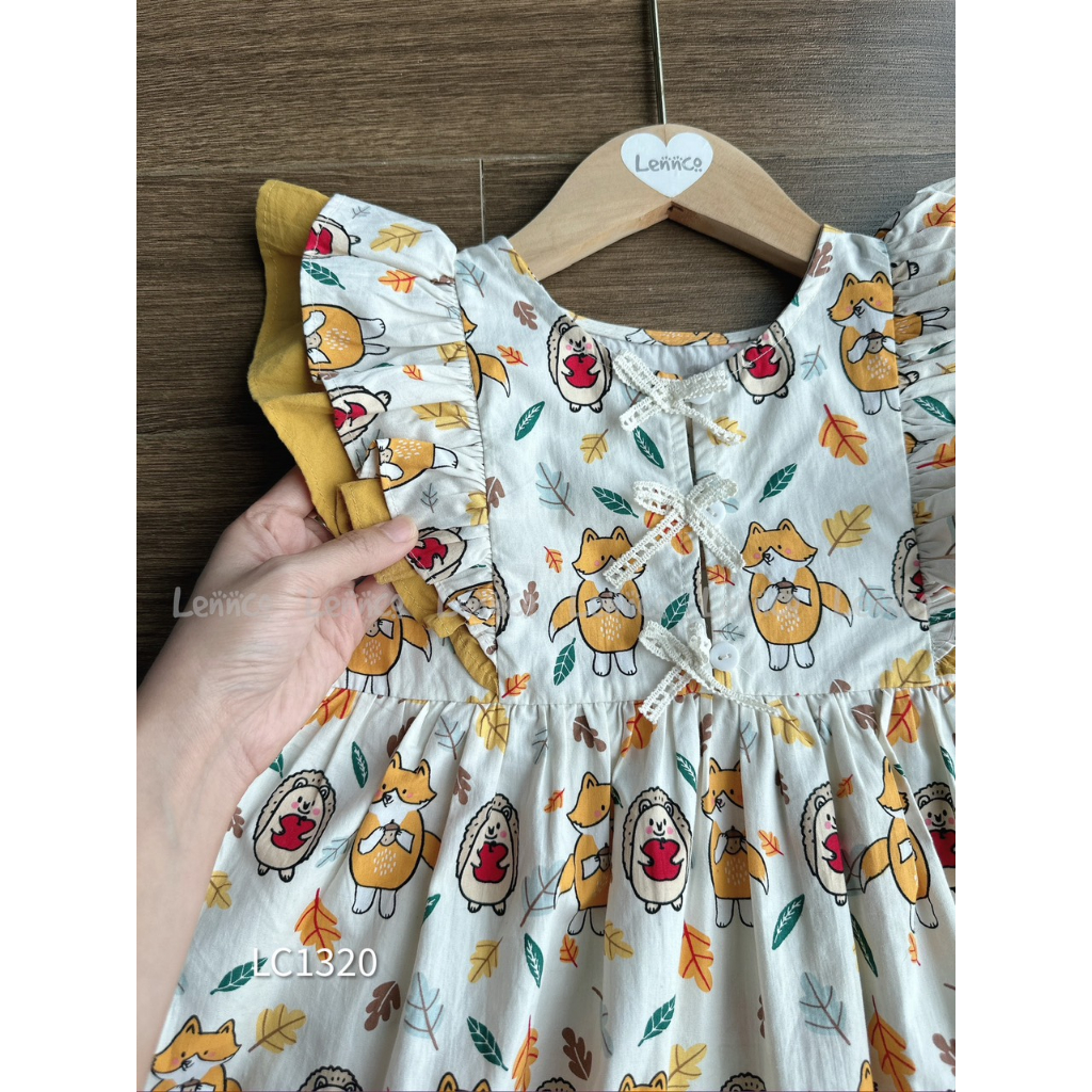 Váy Lennco hình con nhím vàng cho bé gái