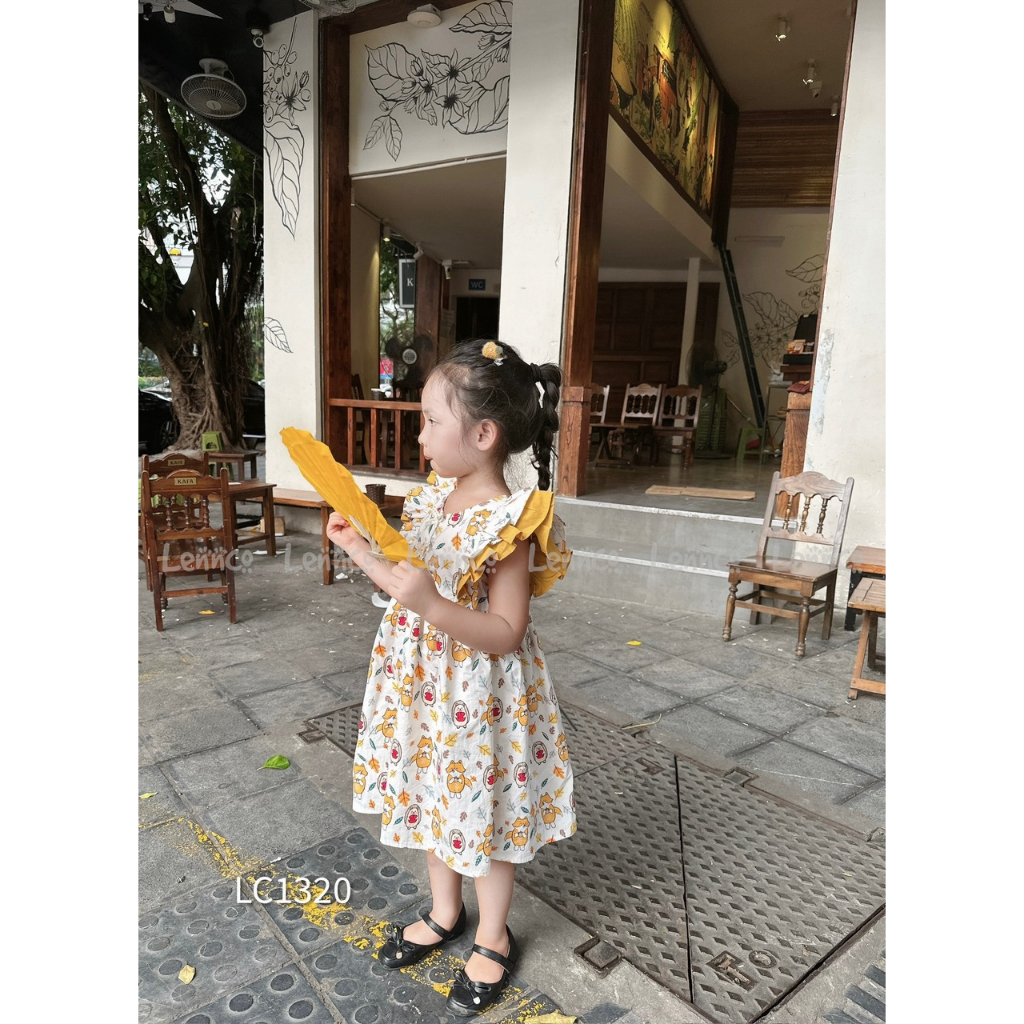 Váy Lennco hình con nhím vàng cho bé gái