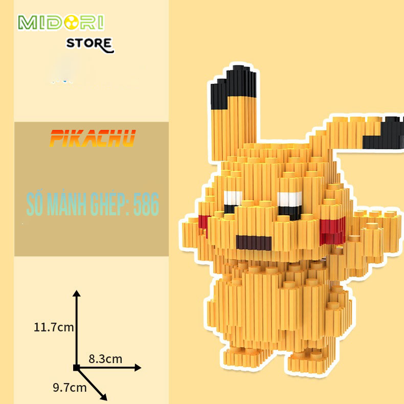 Mô hình Pokemon lắp ráp xếp hình mini giá rẻ: Pikachu, Bulbasaur, Psyduck...
