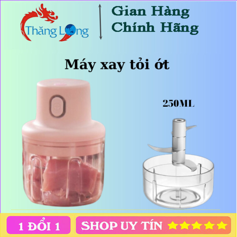 Máy Xay Mini Cầm Tay 250 ml - Máy Xay Đa Năng Sạc Điện, Có Cổng Sạc Usb - Xay Tỏi, Ớt, Hành