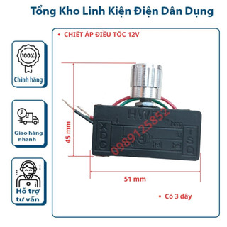 Điều tốc 12v -Bộ điều chỉnh tốc độ máy bơm mini - Chiết áp 12v
