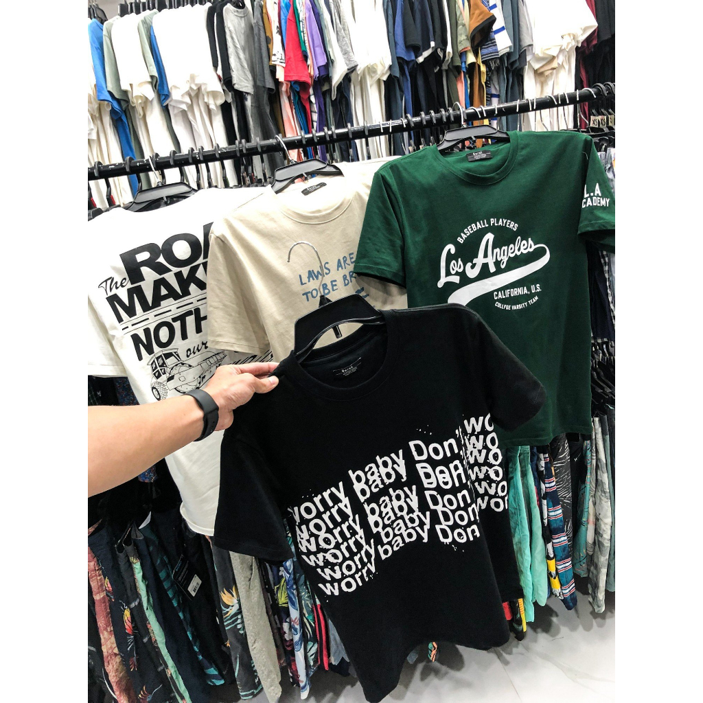 Áo thun in hình cổ tròn tay ngắn chất liệu thun cotton thoáng mát có size từ 50kg-85kg