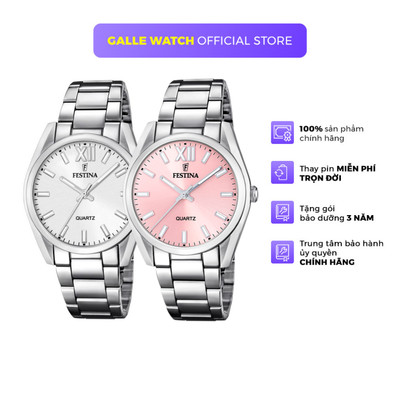 Đồng hồ nữ Festina Watch F20622 mặt kính Mineral, chống nước 5 ATM, dây thép đeo tay cao cấp chính hãng Thụy Sĩ