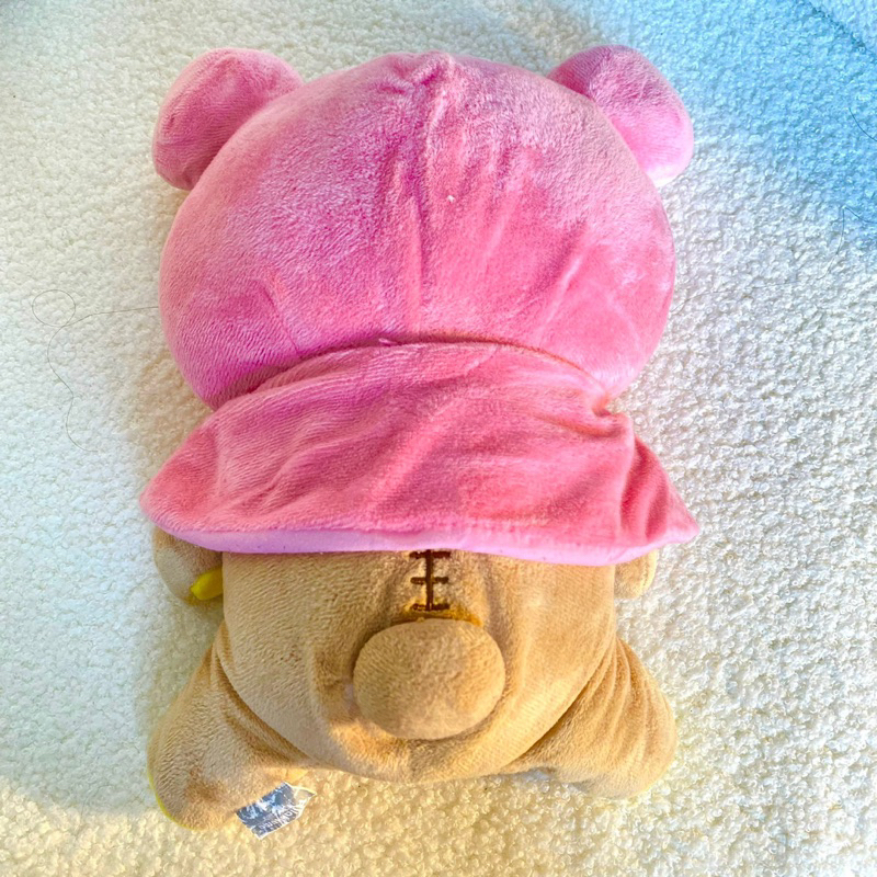 Gấu bông Rila- Rilakkuma Nhật đội mũ và áo choàng hồng