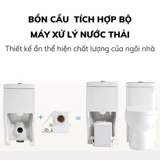 Bôn cầu thoát ngang, kèm máy xử lý chất thải