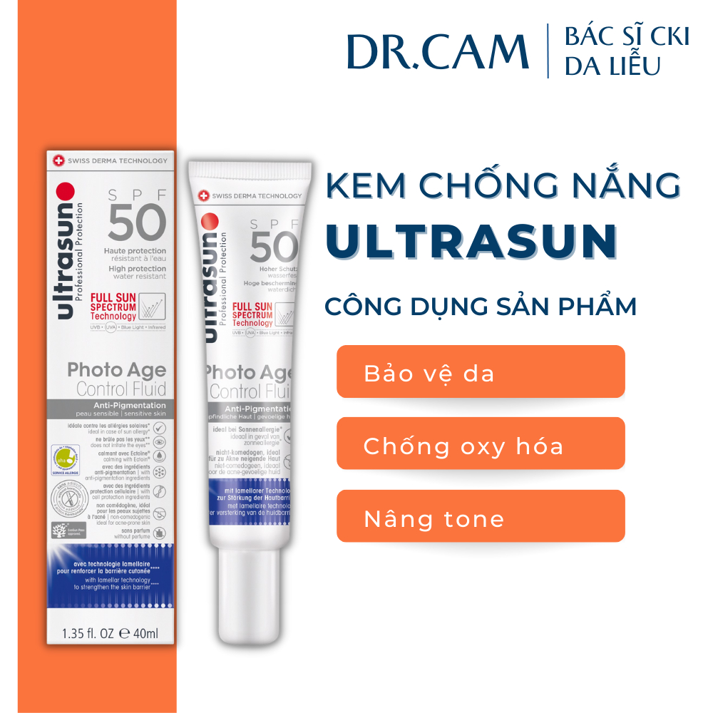 Kem Chống Nắng Ultrasun Face SPF 50+ Cho Mọi Loại Da và Da Cực Kỳ Nhạy Cảm 40ml - DR.CAM