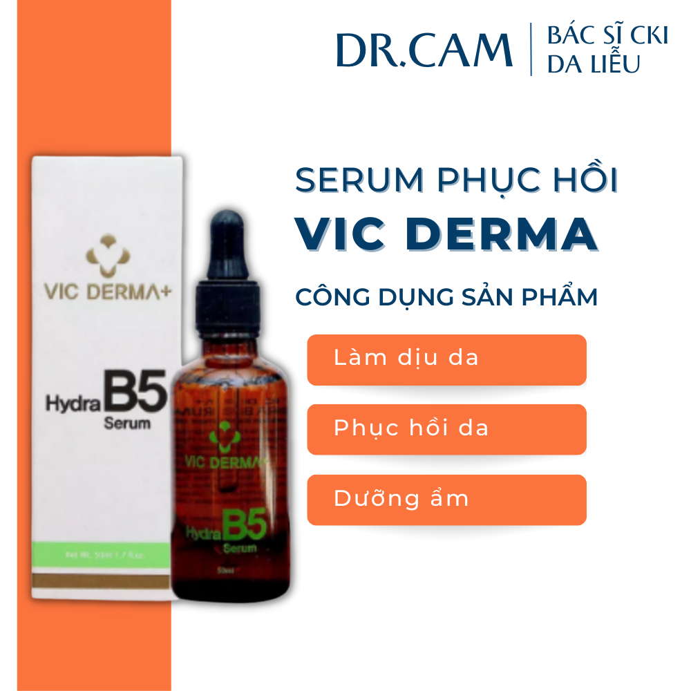 [Nhập Khẩu Chính Hãng] Serum B5 Vic Derma Hydra 50Ml Tinh Chất Cấp Ẩm Phục Hồi Da Vicderma, Phù Hợp Da Treatment