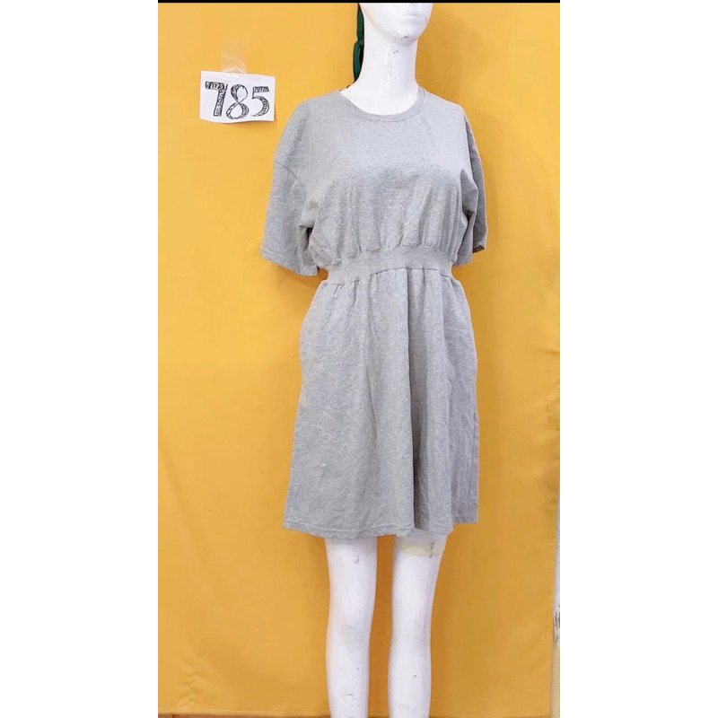 đầm xám trơn eo thun freesize.S785