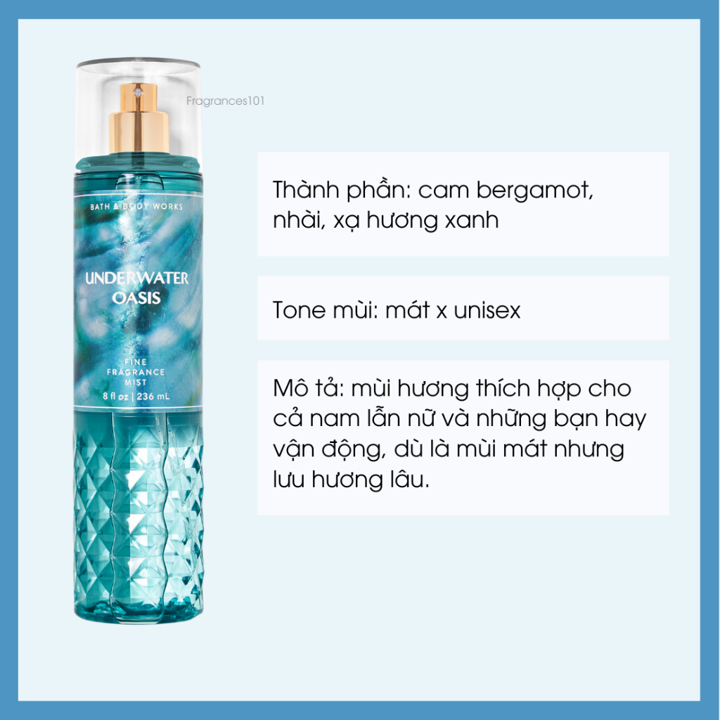 Mist Xịt Toàn Thân BBW Underwater Oasis 236ml Từ Mỹ