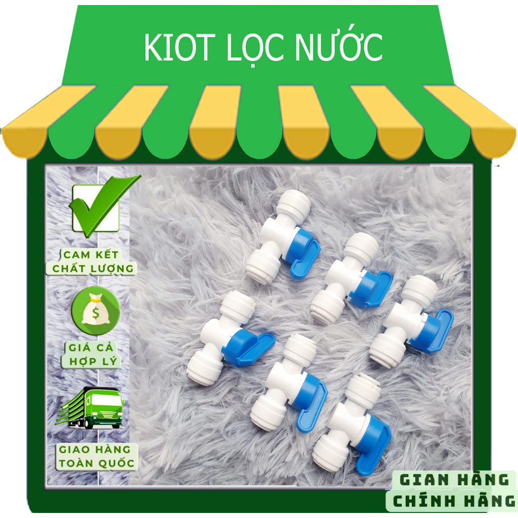 Van xả tay, van xả ngang phi 6mm, phi 10mm máy lọc nước