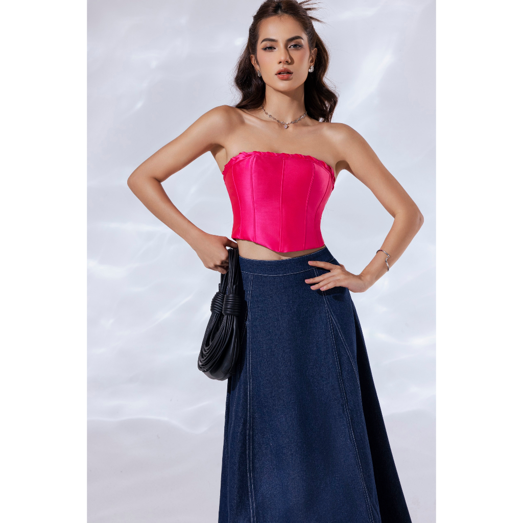 Áo Croptop Tafta Cúp Ngực Thiết Kế Corset -CICY TOP - GOÛT DE JUN