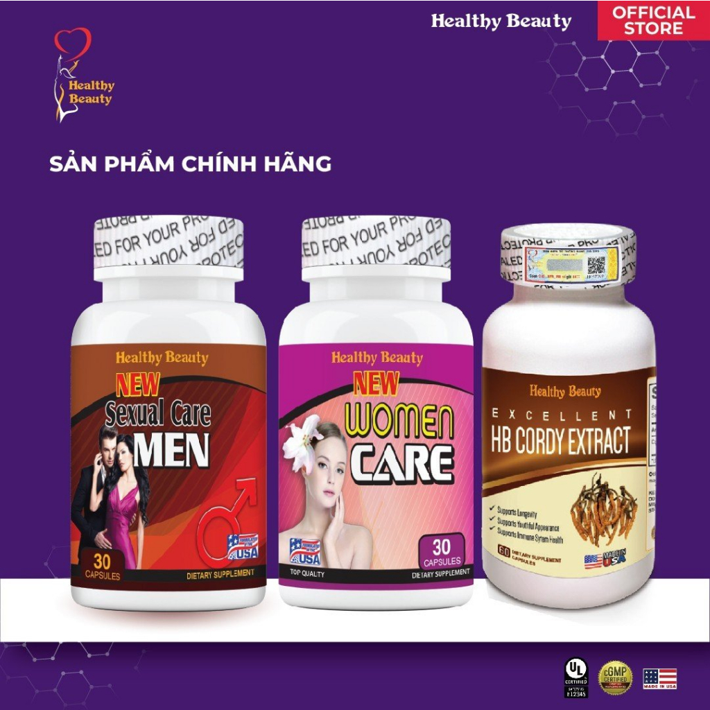 ComBo Hạnh Phúc Viên Mãn New Sexual Care Men & New Women Care & HB Cordy Extract Healthy Beauty