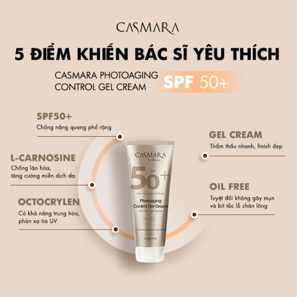 Kem Chống Nắng CASMARA Photoaging Control Gel Chống Nắng Bảo Vệ Da SPF50+ 50ml