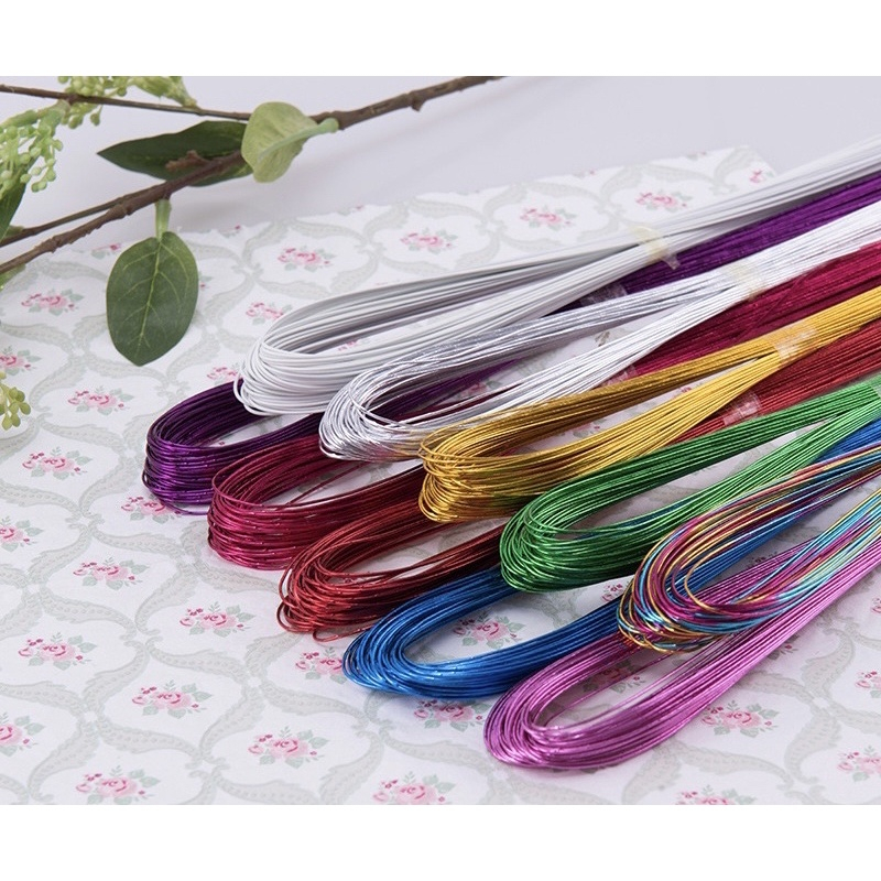 20 SỢI Dây uốn cành hoa hỗ trợ làm hoa len - Kẽm dẻo nẹp vành nón, tạo dáng thú bông _LM10