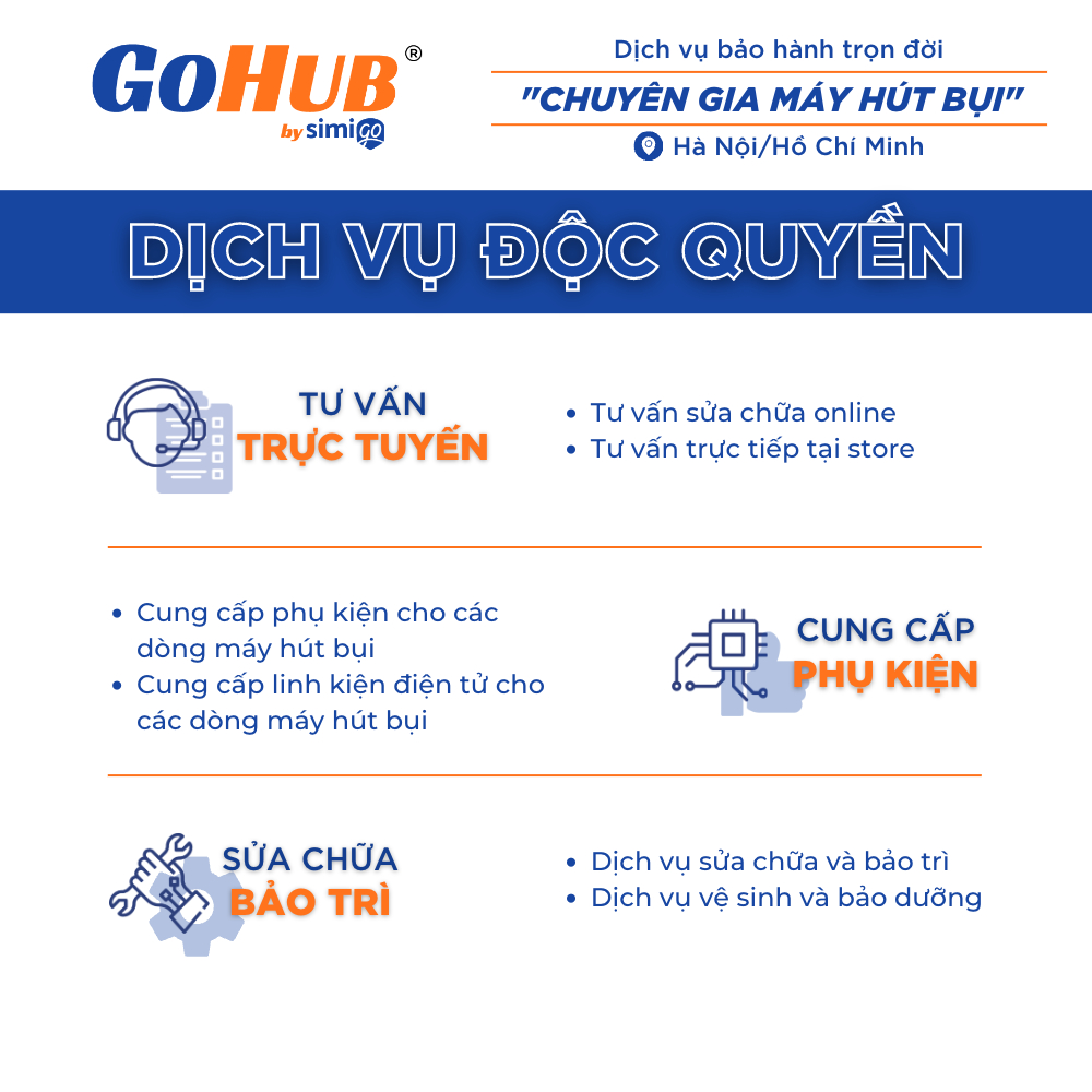 Gói Tư Vấn Giải Pháp Sửa Chữa Máy Hút bụi Gia Đình Thay Thế Linh Kiện Máy Hút Bụi Tiện Lợi Nhanh Chóng