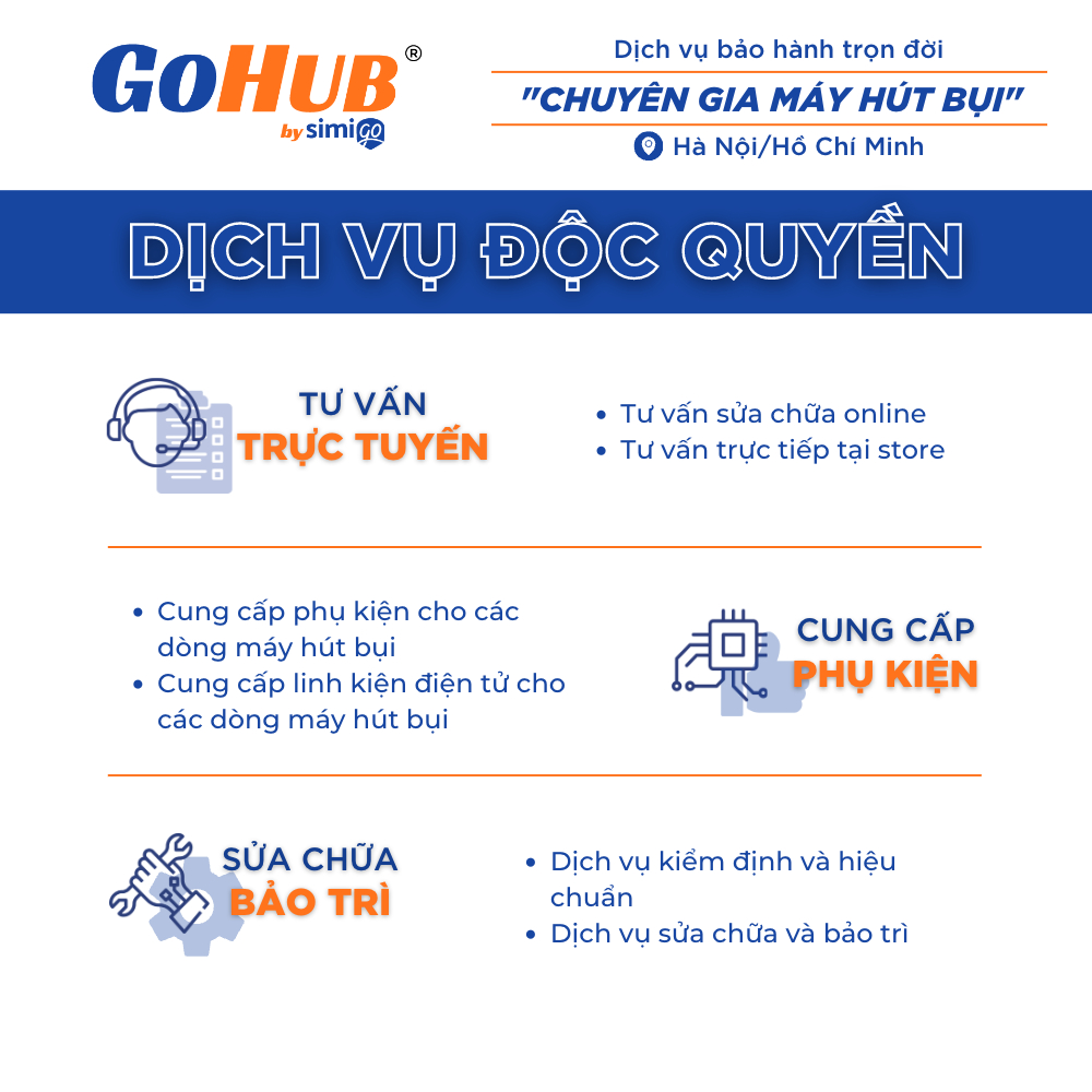 Gói Tư Vấn Giải Pháp Sửa Chữa Máy Hút bụi Gia Đình Thay Thế Linh Kiện Máy Hút Bụi Tiện Lợi Nhanh Chóng