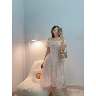 ĐẦM TƠ HOA THIẾT KẾ CÚP NGỰC- Hình shop chụp thật