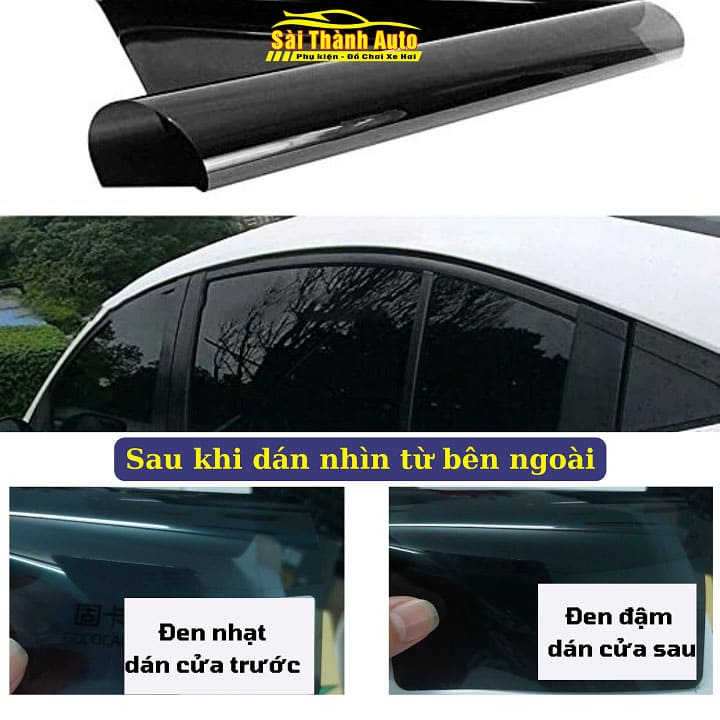 Phim cách nhiệt ô tô 3M màu đen khói dán chống nắng | Decal dán kính cản 99% UV dành cho mọi loại xe hơi