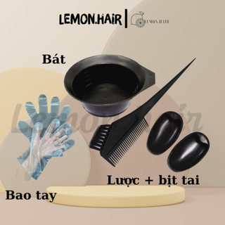 bộ dụng cụ: bát + lược 2 đầu + bao tay nilong nhuộm tóc - lemon.hair