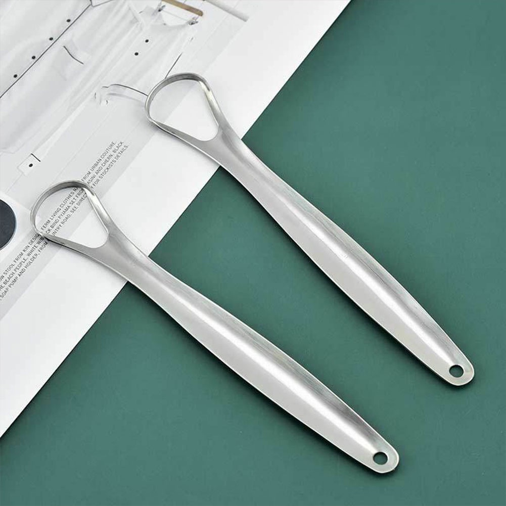 Dụng cụ cạo lưỡi inox, làm sạch bề mặt lưỡi, vệ sinh chống hôi miệng, chất liệu inox không gỉ cao cấp bền chắc, an toàn