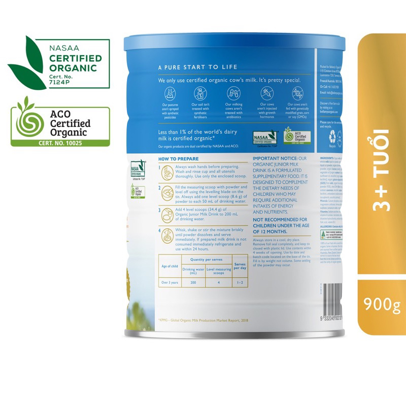 SỮA BELLAMY’S ORGANIC SỐ 4_900G