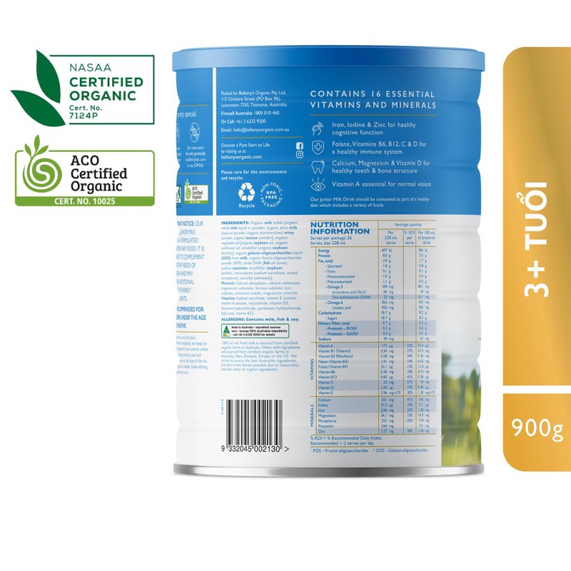 SỮA BELLAMY’S ORGANIC SỐ 4_900G