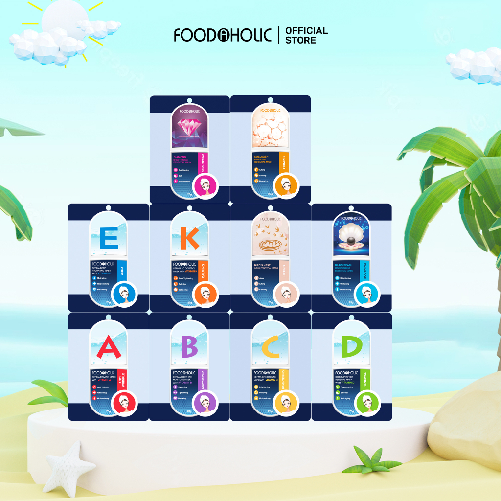 Combo 10 mặt nạ dưỡng da Foodaholic Mask 23g x10