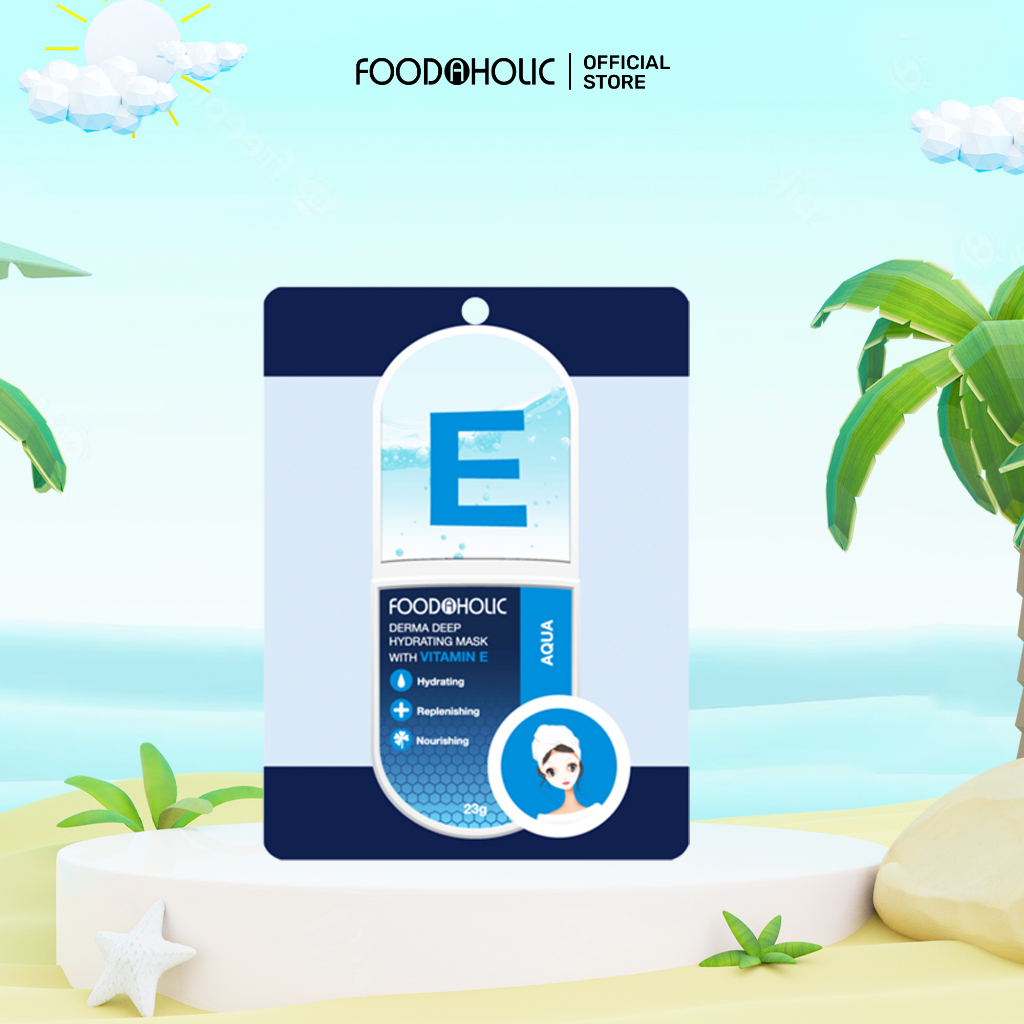 Mặt nạ Vitamin E cấp ẩm, căng bóng da Foodaholic Derma Deep Hydrating Mask With VITAMIN E 23g