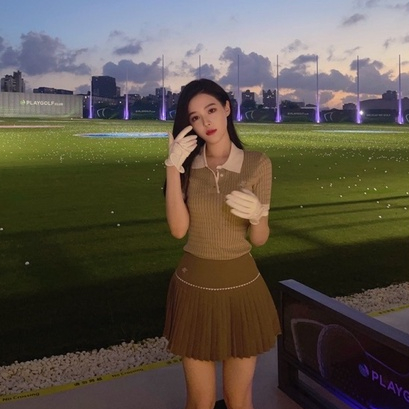 Set áo polo váy xếp ly bộ golf