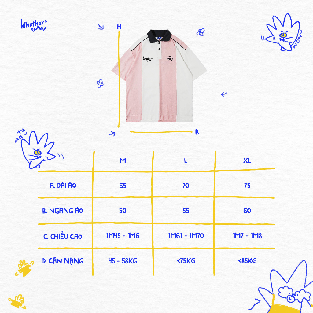 Áo polo local brand Whether Or Not tay lỡ form rộng unisex nam nữ phối màu cotton Sọc