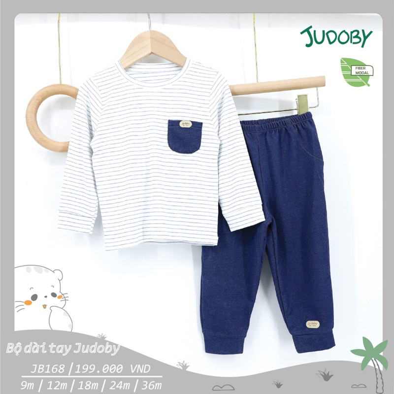 Bộ cộc tay/dài tay cotton co giãn Judoby size 6-9m đến 2-3 y