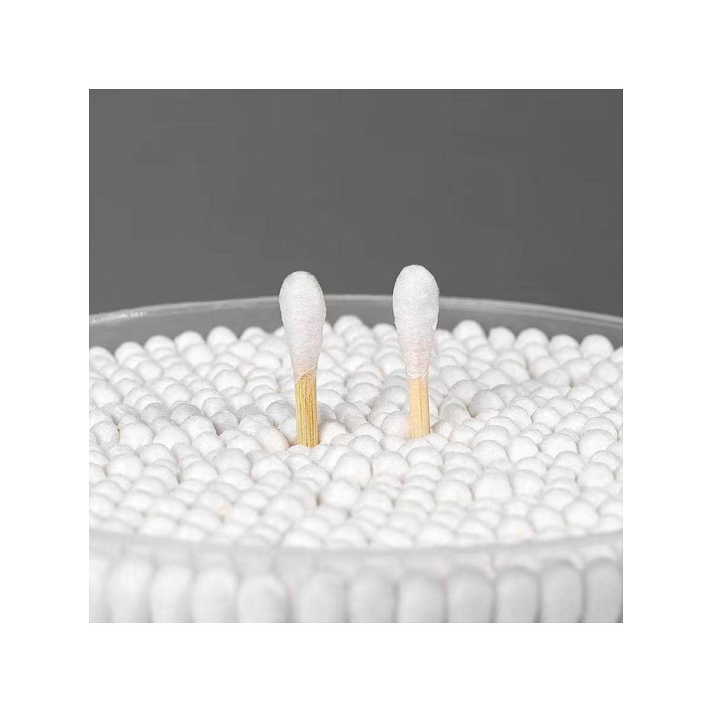 Hộp 500 Tăm Bông Ráy Tay Cotton 2 Đầu, Thiết Kế Thân Gỗ Tiện Lợi, Đa Năng, Tăm Bông Cotton Vệ Sinh 2 Đầu An Dễ Sử Dụng