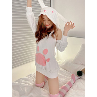 Z0876 Hoody váy thỏ bông mềm mịn / Váy thỏ bông dễ thương/Váy ngủ