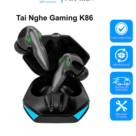 Tai Nghe Gaming Cao Cấp K86 - Blutooth 5.1, Bass căng âm hay, đàm thoại 2 chiều