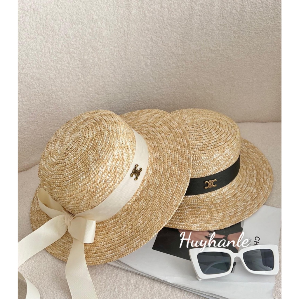 Mũ nón cói đầu bằng đai lụa gắn charm- vảnh 7cm- sỉ lẻ hỏa tốc