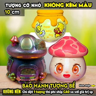 Tượng tô màu, HỘP LƯU NIỆM CÓ NẮP size L, thạch cao trắng (Không kèm màu), luyện vẽ, decor