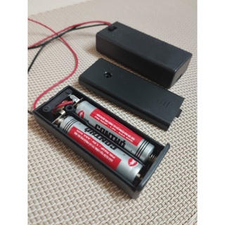 Khay pin AAA có nắp đậy kèm công tắc loại 2 pin để chế tạo đồ chơi chạy pin