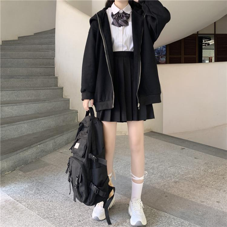 Áo len cardigan nữ thu đông có mũ, áo khoác len dài tay dáng rộng có mũ tai thỏ dễ thương 4894