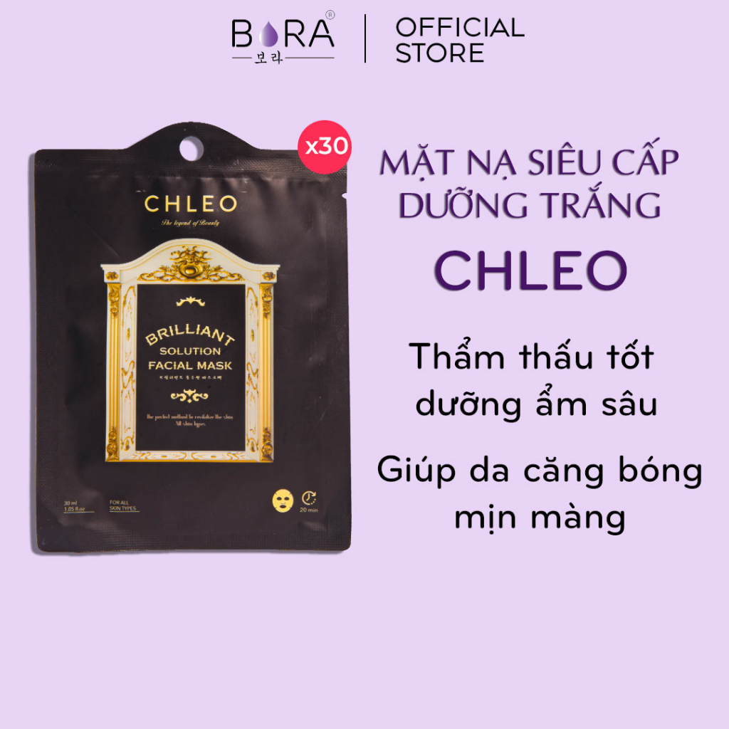 COMBO 30 Mặt Nạ Collagen BORA CHLEO Cấp Ẩm Dưỡng Trắng Da Hiệu Quả Gói 30ml