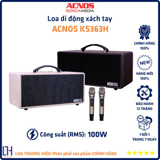 Loa karaoke di động xách tay mini acnos ks363h - 2 loa bass 5.5” + 2 loa tweeter, công suất 100w | hàng chính hãng
