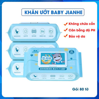 Khăn ướt khử khuẩn đa năng, Khăn giấy vệ sinh tiện lợi, Khăn ướt baby ngừa hăm gói 80 tờ