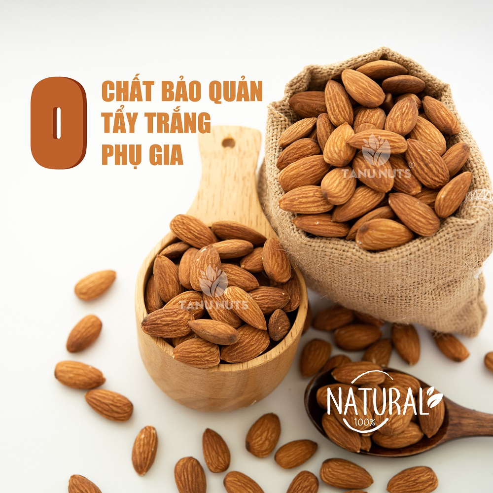 Hạt hạnh nhân sống TANU NUTS túi 500g, hạnh nhân Úc, làm sữa, nấu ăn, tốt cho bà bầu, bé.