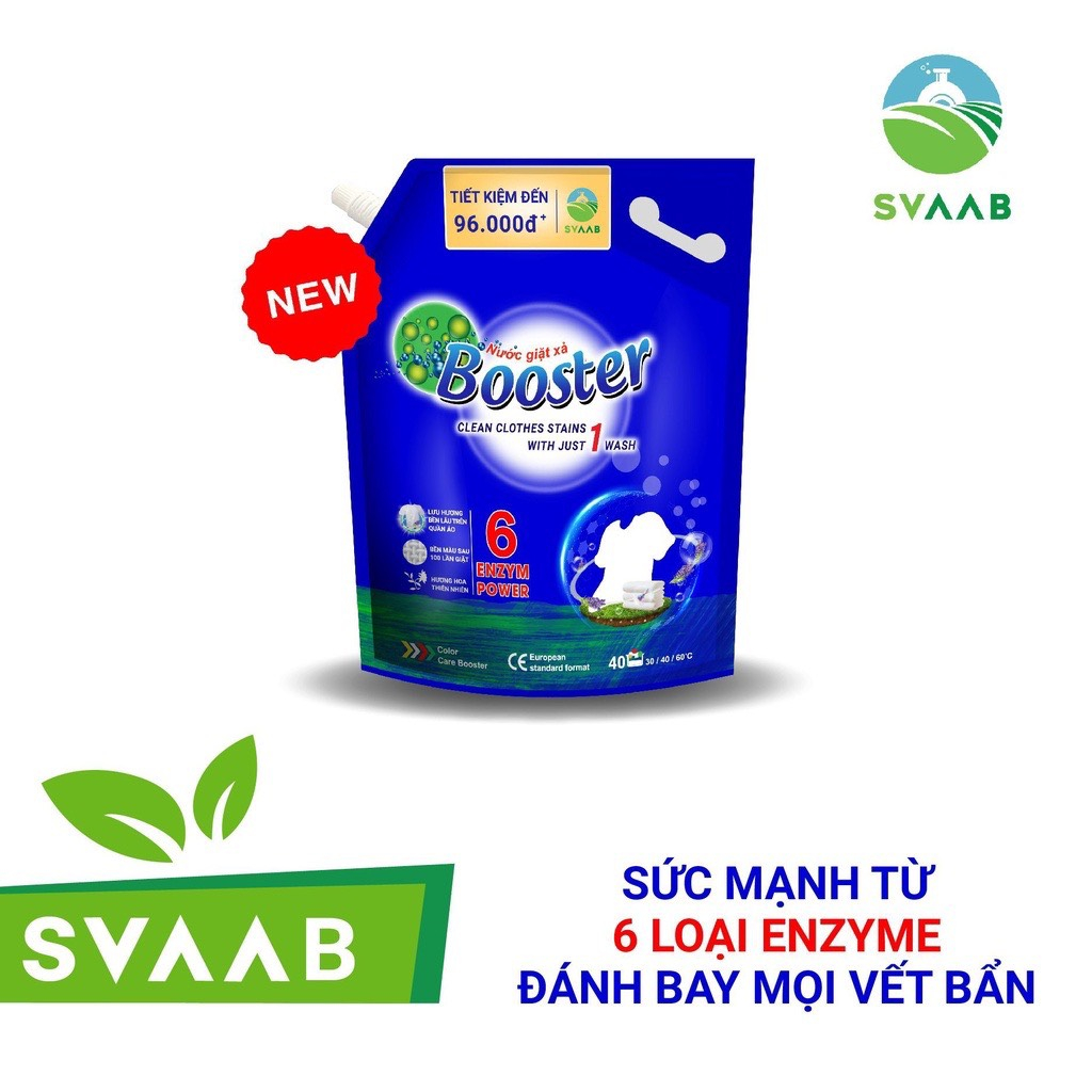 Nước giặt xả 2 trong 1 Booster - Hương thơm bền lâu, giữ màu quần áo