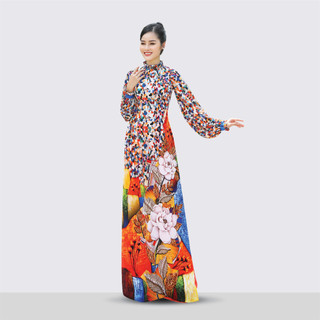 Vải Áo Dài Thái Tuấn Hương Thơm Kháng Khuẩn Họa Tiết Hoa Lá | ASBA720-078-G2C