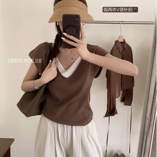 Áo thun tay ngắn, Áo dáng rộng giả hai mảnh