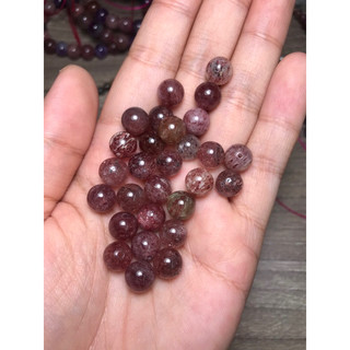[Strawberry Quartz] Set 2v Hạt đá thach anh dâu tây 7-8mm