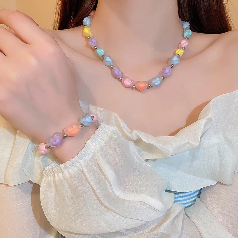 🍒🍒CHERRYKOKO Vòng cổ / Vòng Tay Y2K Phối Nơ Tua Rua Màu Sắc Ngọt Ngào Phong Cách Hàn Quốc Thời Trang Mùa Hè Cho Nữ