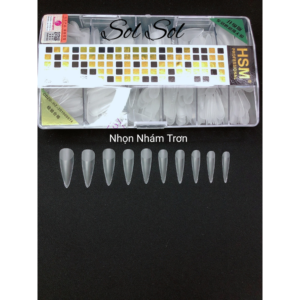 Móng úp lẻ size HSM - phom NHỌN NHÁM TRONG