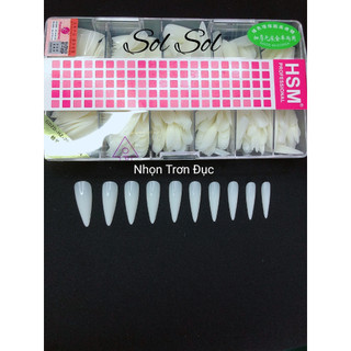 Móng úp lẻ size hsm - phom nhọn trơn đục